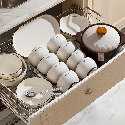 sisin诗心 碗碟套装家用餐具套装陶瓷棕谷栗碗盘组合乔迁结婚礼物