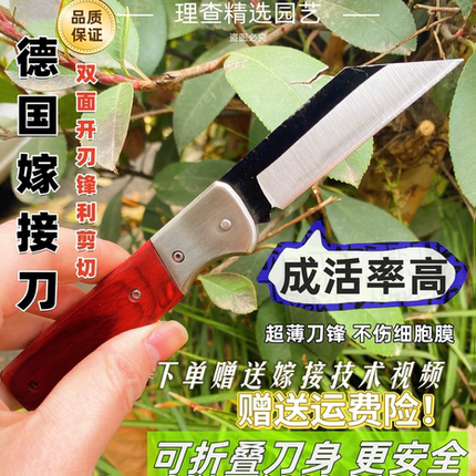 果树嫁接专用刀高硬度锋钢果树修剪嫁接刀可折叠德国进口芽接刀y