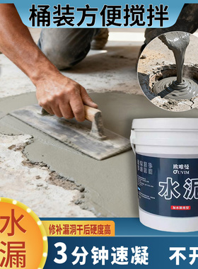 沙子水泥混合砂浆铺地水不漏堵漏建筑用白水泥家用填缝剂速干防水
