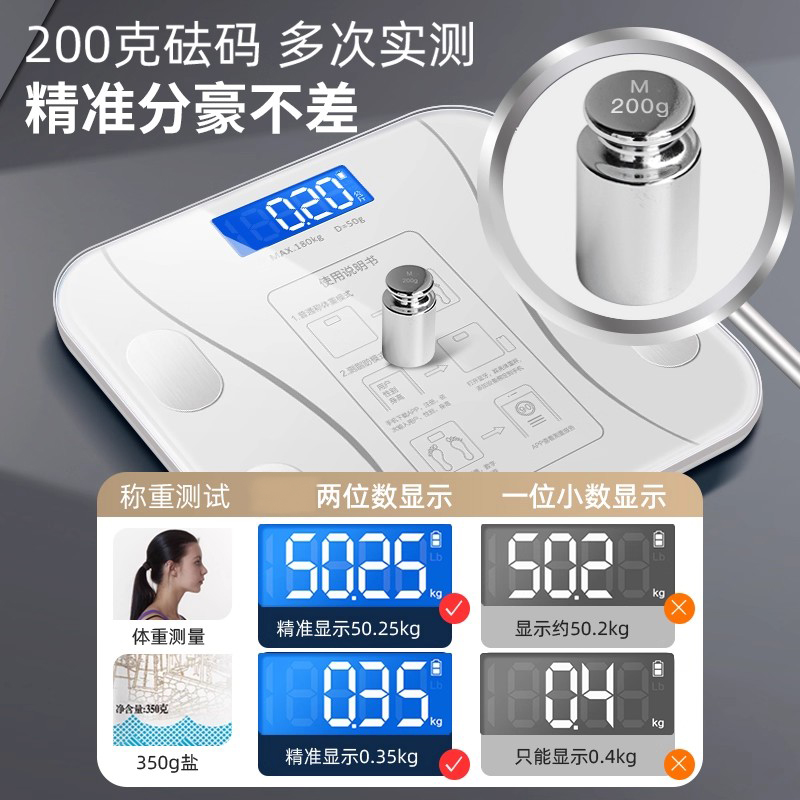 体重秤高精度减肥专用秤可连手机智能精准蓝牙秤电子体脂秤