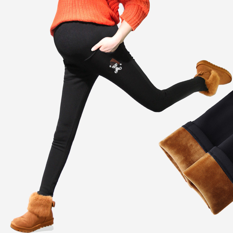 孕妇裤子外穿春秋潮妈时尚秋季大码托腹小脚休闲冬加绒孕妇运动裤