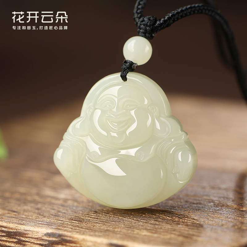 本命年礼物新疆和田玉佛像吊坠女玉坠弥勒佛笑佛大肚佛项链挂件蛇