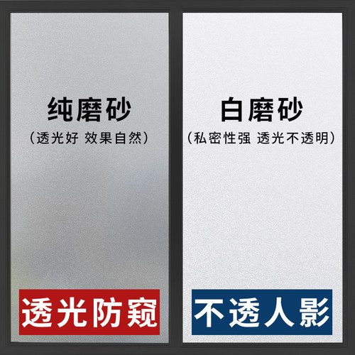 窗户磨砂玻璃贴纸透光不透明