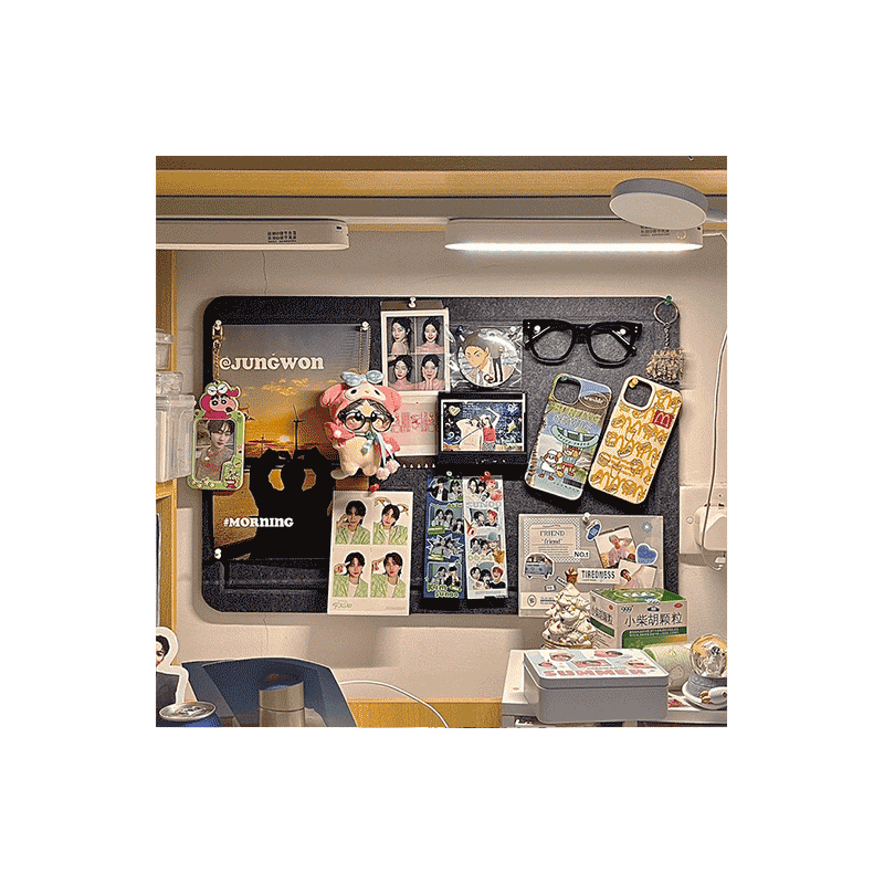 照片墙毛毡板不伤墙可移除