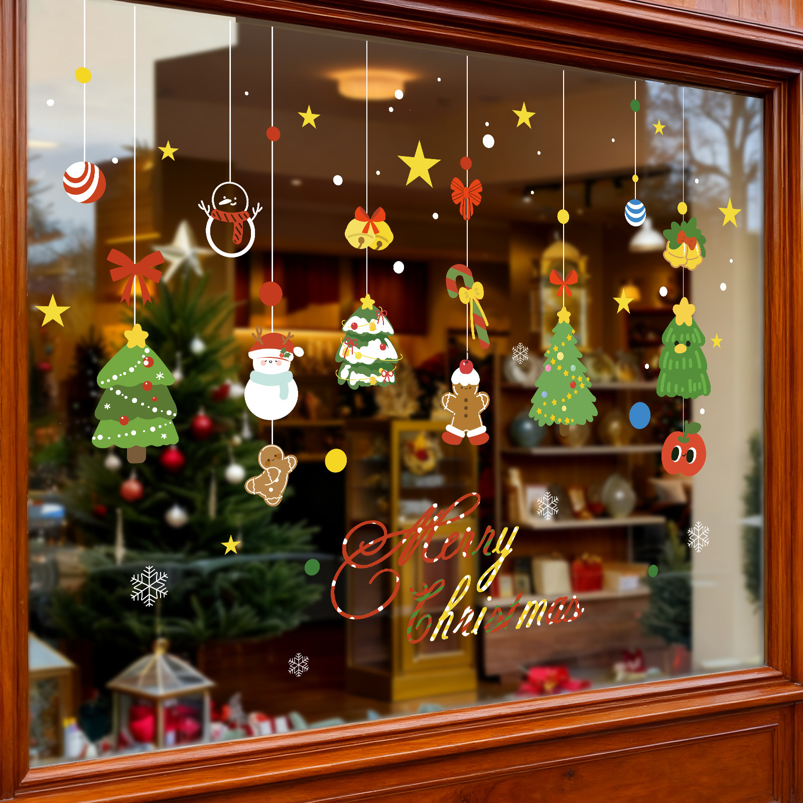 圣诞节装饰玻璃贴【静电不留胶】