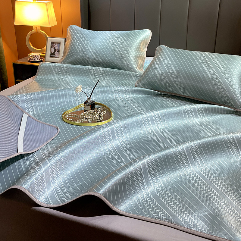 1800d裸睡冰丝凉席床笠款三件套夏季天可水洗机洗软席子2022新款