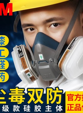 3M 6502QL+6001快扣版防毒面具防化工气体喷漆甲醛农药粉尘面罩