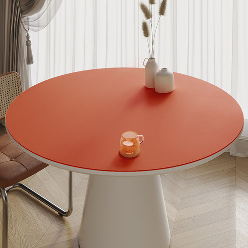 多沃简约皮革防水免洗圆桌桌垫