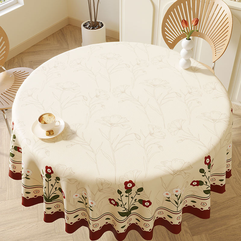 2025新款大圆桌桌布防水防油免洗
