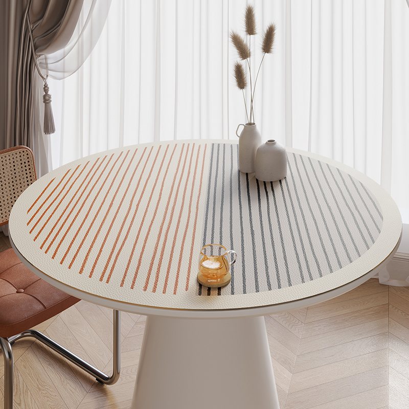 诧寂风圆桌桌垫皮革防水免洗