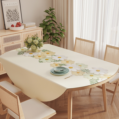 椭圆形圆桌桌垫防水防油免洗
