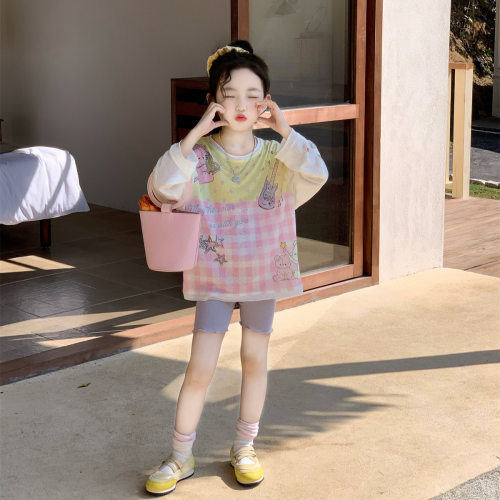 夏季防晒卡通T恤彩绘印花上衣
