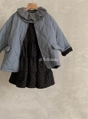 TOTObaby童装2026冬季女童绗棉两面穿棉服外套儿童韩系波点棉衣