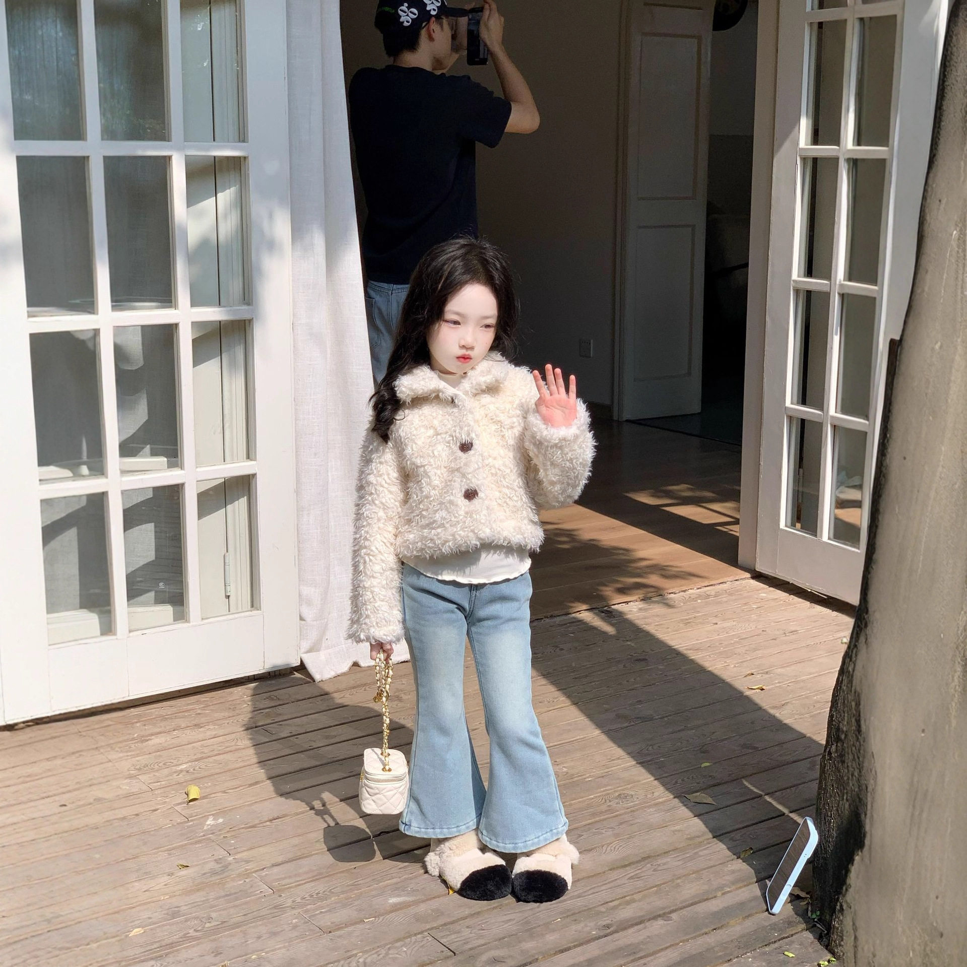 TOTObaby冬季新款女童韩系氛围感加绒羊羔毛外套洋气翻领毛绒上衣,童装/婴儿装/亲子装,普通外套,淘宝优惠券,粉丝福利购,淘宝优惠卷