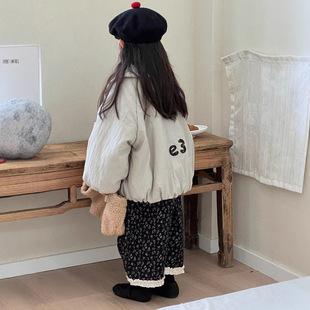 TOTObaby冬装2025新款韩版女童森系风棉服外套百搭娃娃领保暖棉衣