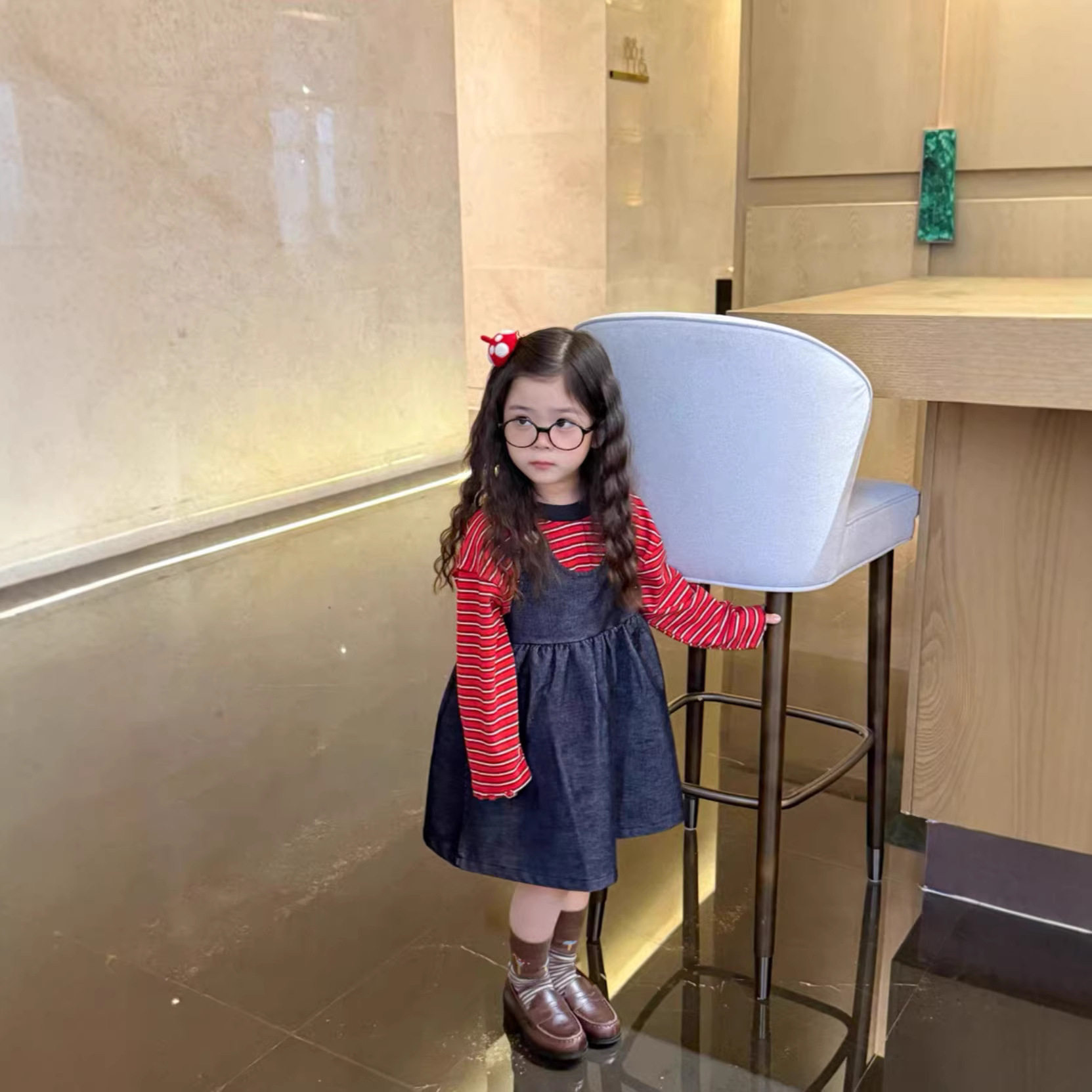 TOTObaby26春装新款女童韩版撞色条纹长袖T恤+灯芯绒背带裙两件套,童装/婴儿装/亲子装,连衣裙,淘宝优惠券,粉丝福利购,淘宝优惠卷