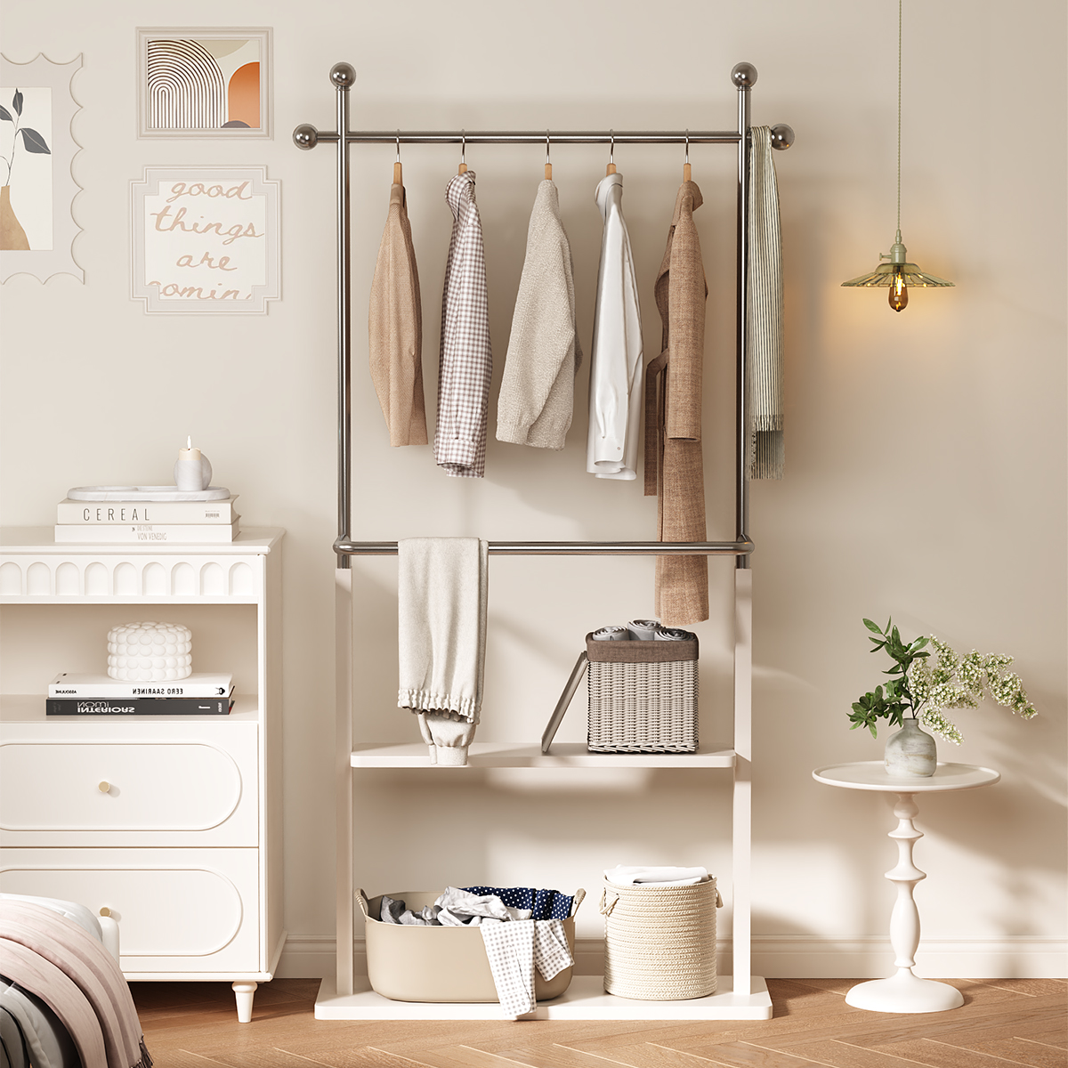 进口实木材质多功能衣帽架