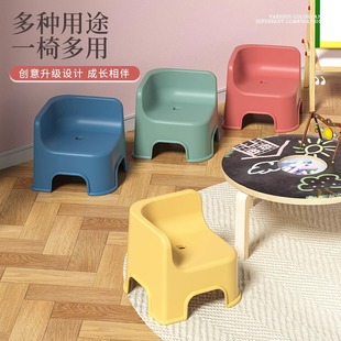 凳子家用矮凳儿童凳宝宝靠背椅子塑料防滑凳可叠放板凳客厅沙发凳