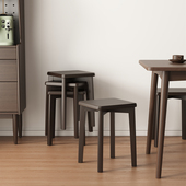 三梦实木凳子家用可叠放轻奢小户型餐桌餐凳餐椅子简约高板凳方凳