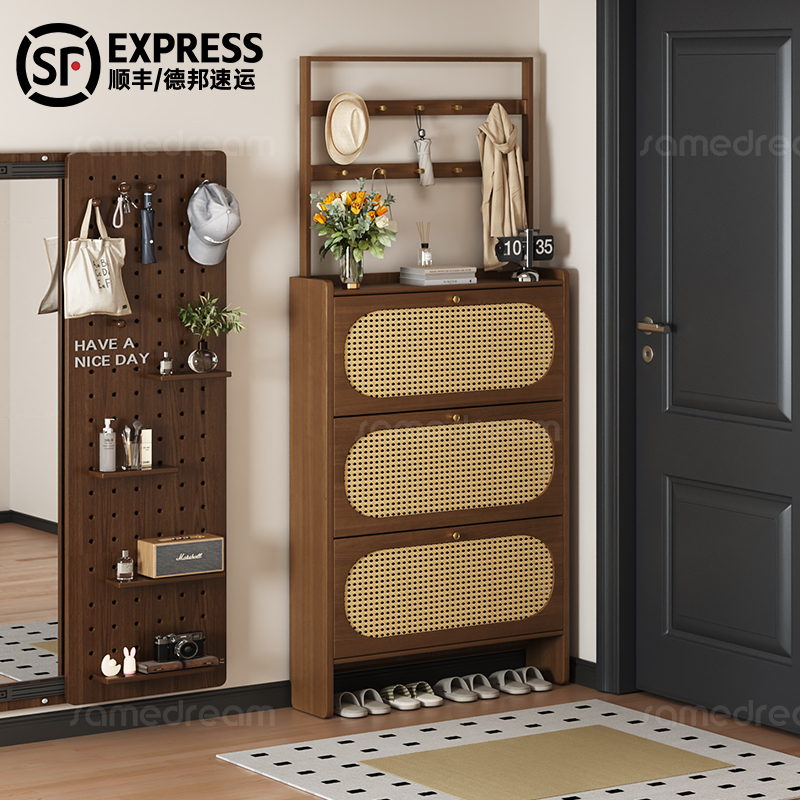 实木翻斗室内挂衣架鞋柜楼道外