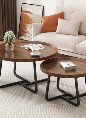 轻奢茶几客厅家用北欧小户型极简圆形边几简约现代简易阳台矮桌子