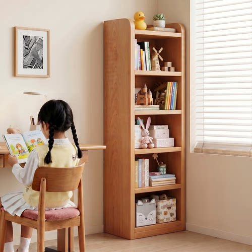 三梦实木书架书柜储物柜一体靠墙转角收纳柜落地置物架客厅展示柜