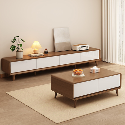 三梦黑胡桃木色电视柜