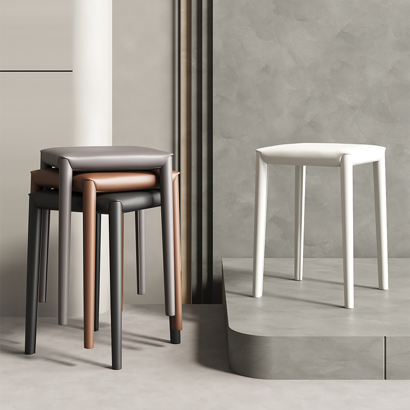 家用轻奢加厚高凳可叠放餐桌椅子