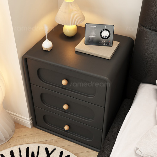 实木床头柜黑色家用卧室2025新款