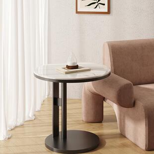 轻奢边几客厅沙发小桌子创意侧边岩板小茶几简约现代阳台小圆桌