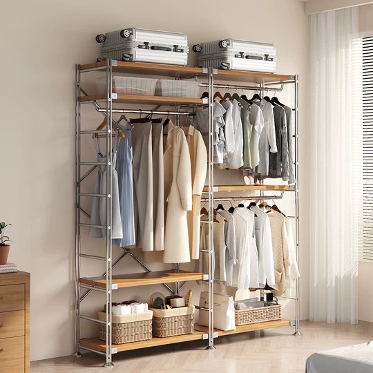 开放式衣柜挂衣架落地衣帽架