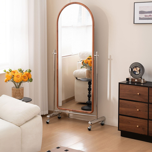 中古风可移动全身镜家用落地镜旋转服装 店显瘦镜子舞蹈镜子穿衣镜