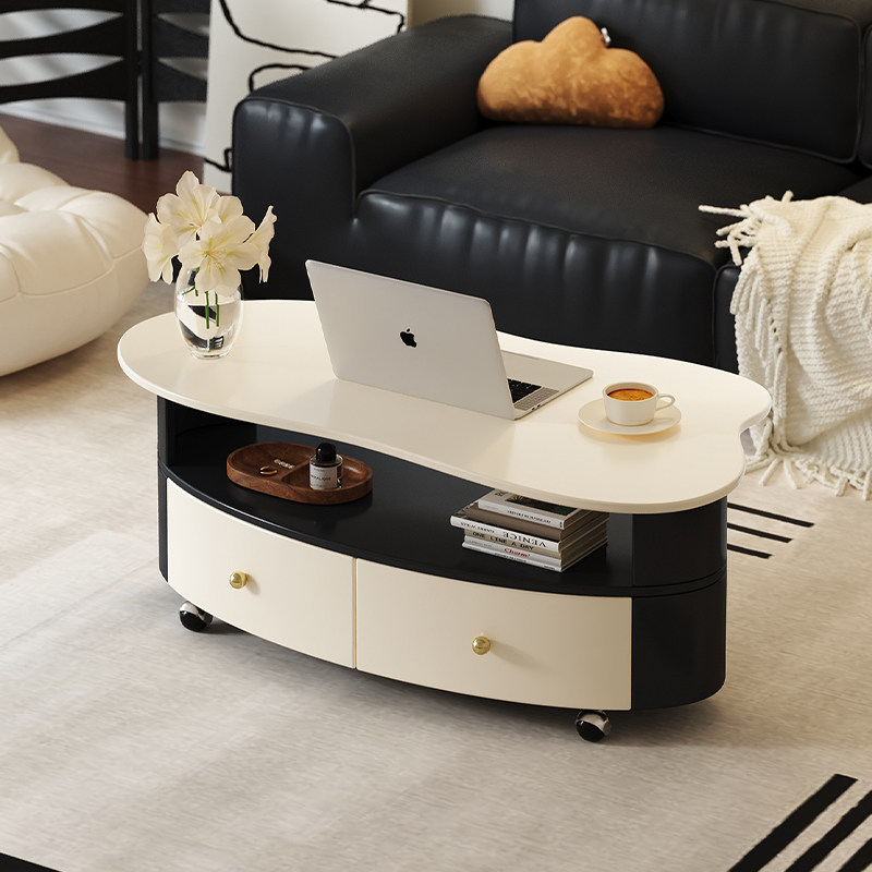 三梦小云朵移动茶几现代简约带抽屉储物黑白撞色小户型客厅家具,住宅家具,茶几,淘宝优惠券,粉丝福利购,淘宝优惠卷