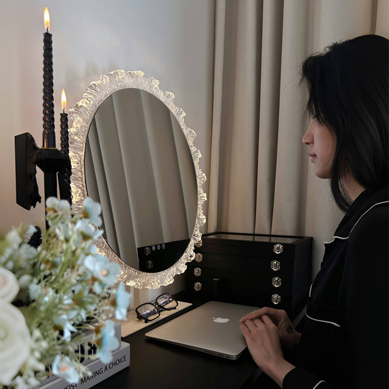 公主镜可旋转梳妆镜卧室台式镜