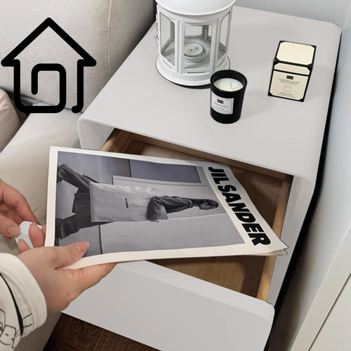 SAMEDREAM 实木床头柜免安装茶几家用客厅卧室边柜收纳储物边几