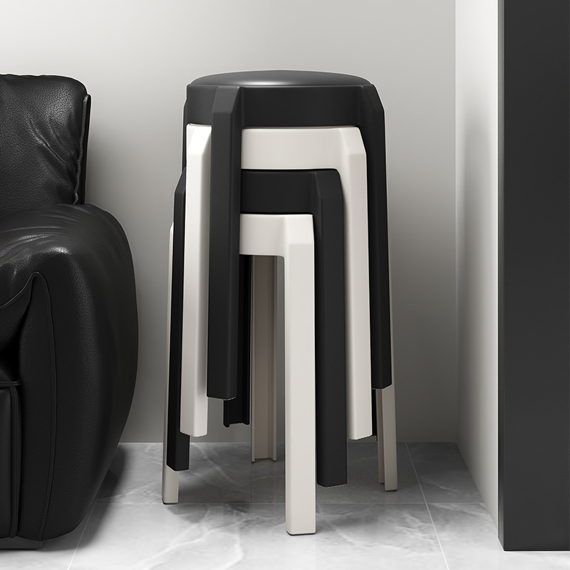 塑料软包圆凳可叠放轻奢高级感