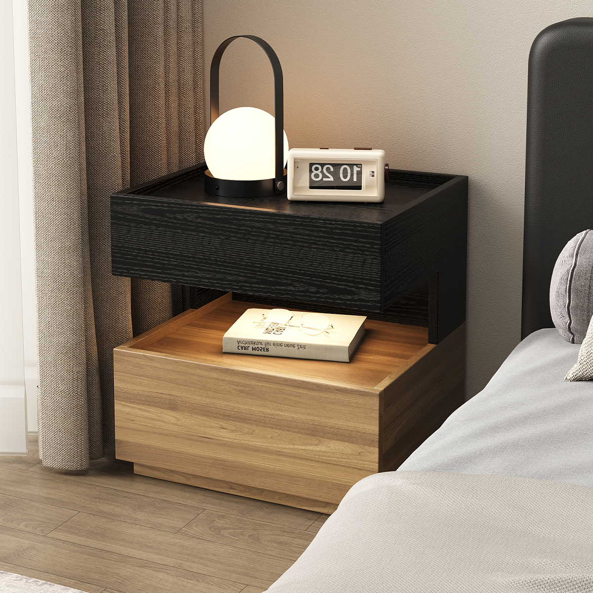 悬浮式床头柜【三面支撑结构】