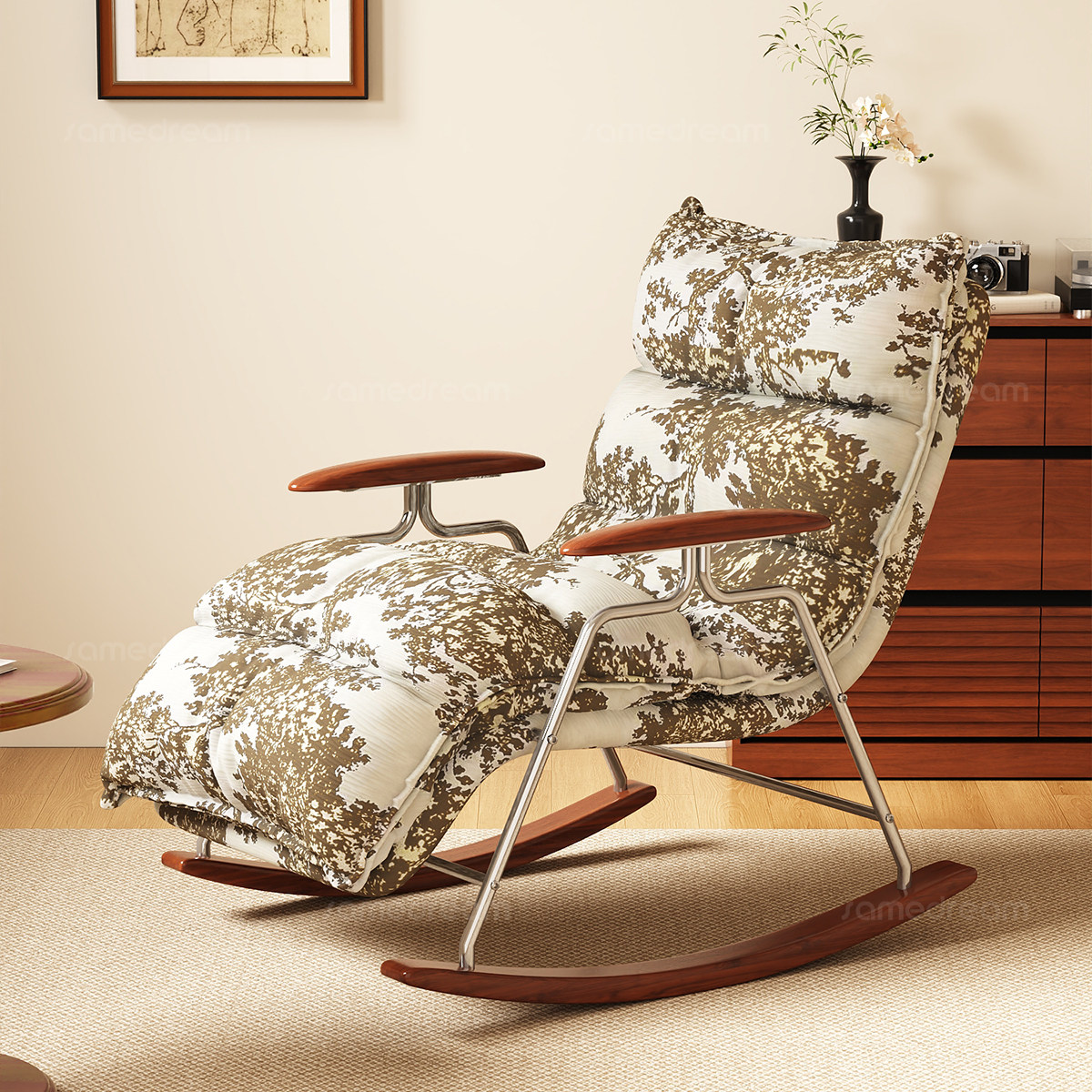 摇摇椅躺椅大人成人可睡觉中古风实木阳台懒人沙发椅家用客厅休闲,住宅家具,摇椅,淘宝优惠券,粉丝福利购,淘宝优惠卷