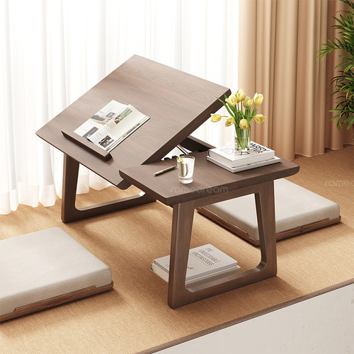 折叠飘窗小桌子实木日式榻榻米茶几阳台炕几家用轻奢高级感茶桌