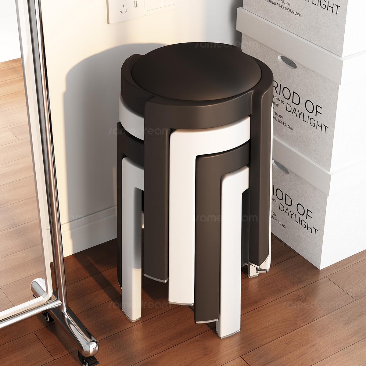 轻奢高级感加厚软包圆凳