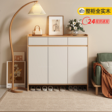 三梦全实木鞋柜家用门口入户玄关收纳柜一体靠墙2025新款爆款高档