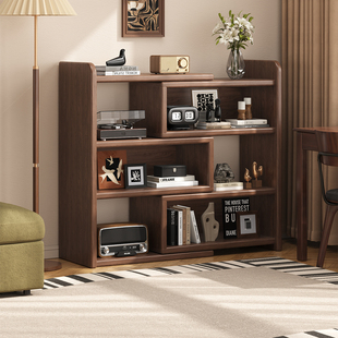 实木书架落地可伸缩一体矮书柜家用客厅靠墙转角置物架儿童阅读架