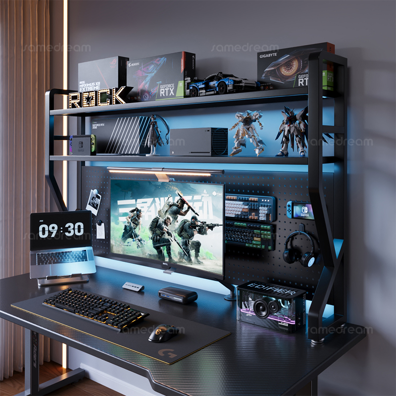 三梦电竞桌面置物架钢制书架