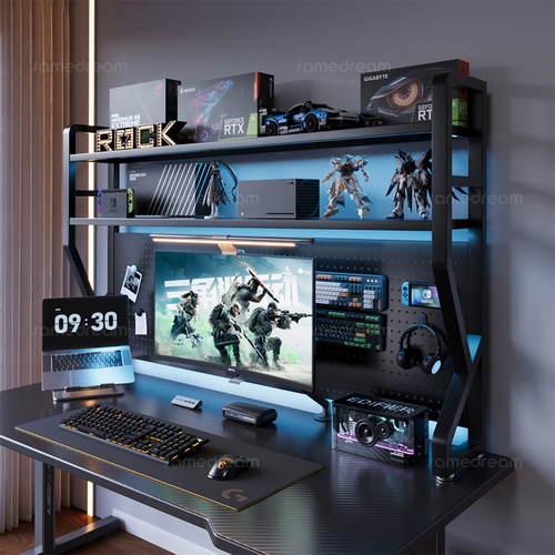 三梦电竞桌面置物架钢制书架