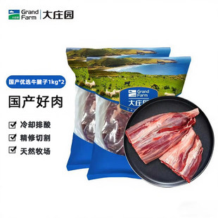 大庄园 原切牛腱子4斤国产牛后腱生鲜卤肉健身牛肉1kg*2