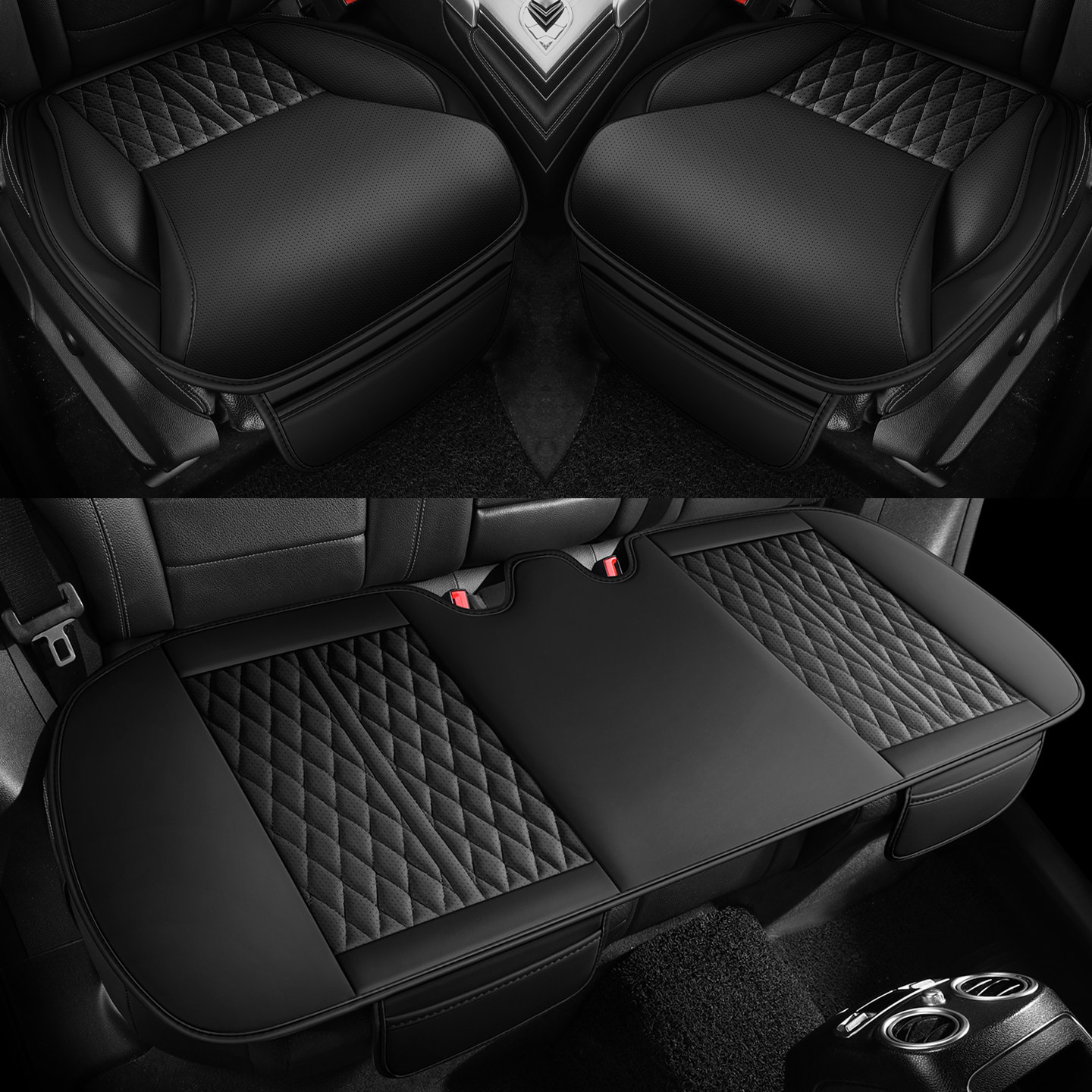 全包围汽车坐垫单片夏季透气全皮无靠背三件套四季通用后排座椅垫