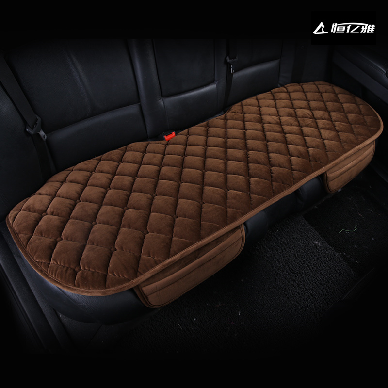 单个汽车后排坐垫无靠背防滑冬季短毛绒加厚单片三人长条冬天座垫