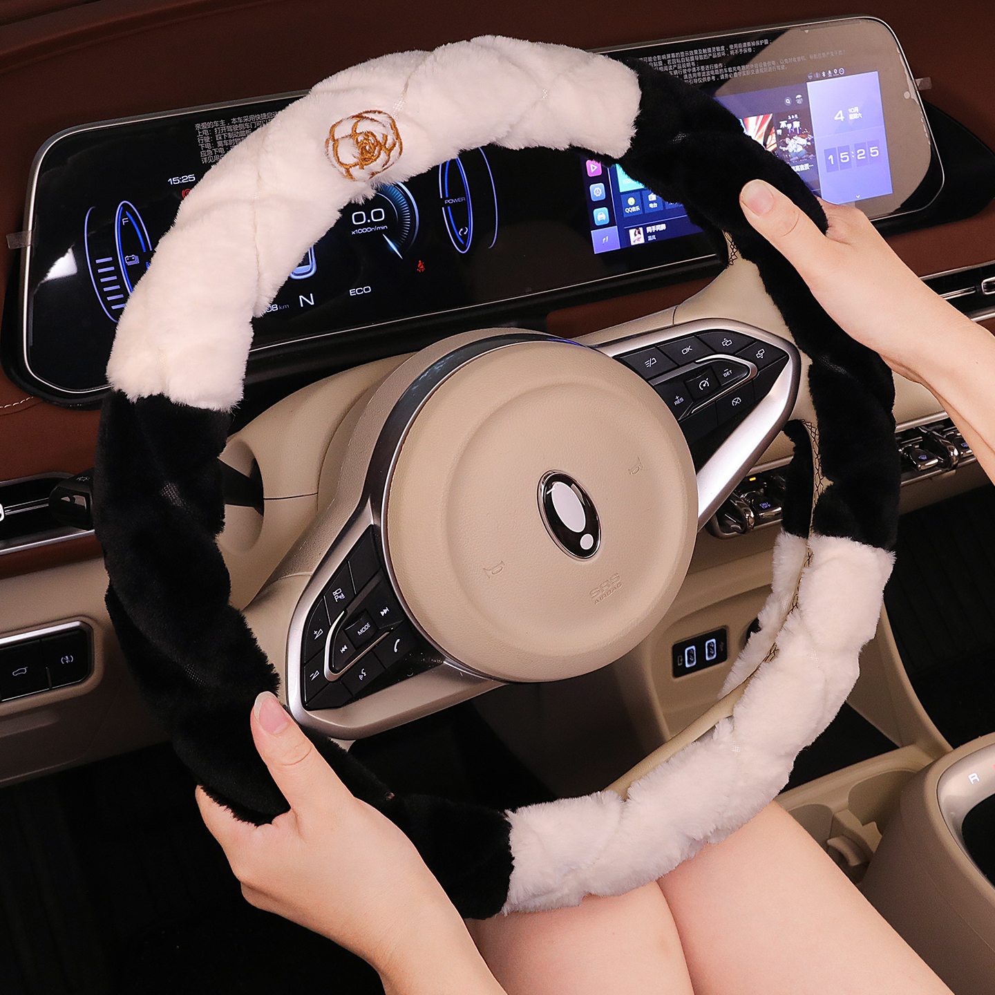 恒亿雅卡通冬季毛绒可爱方向盘套