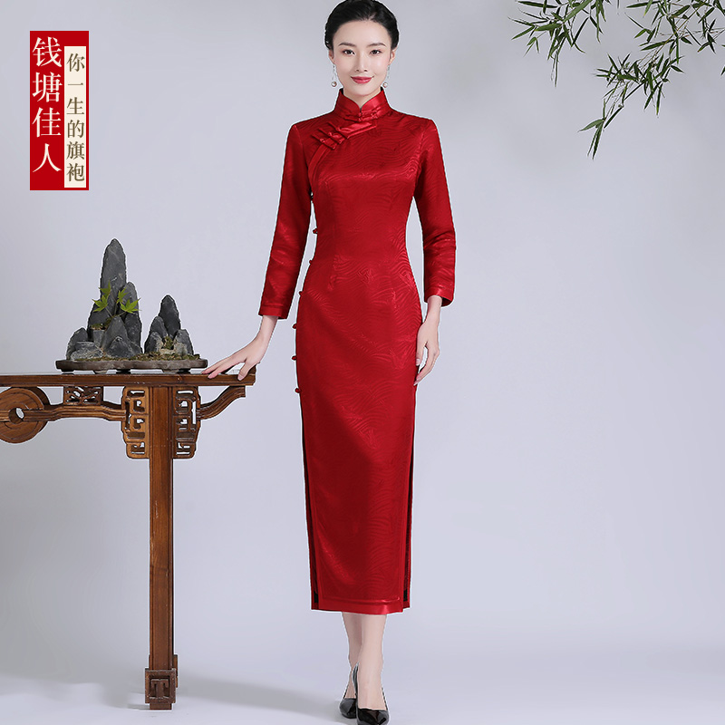 钱塘佳人如雲品牌喜婆婆礼服高贵年轻妈妈旗袍婚宴礼服秋装新款