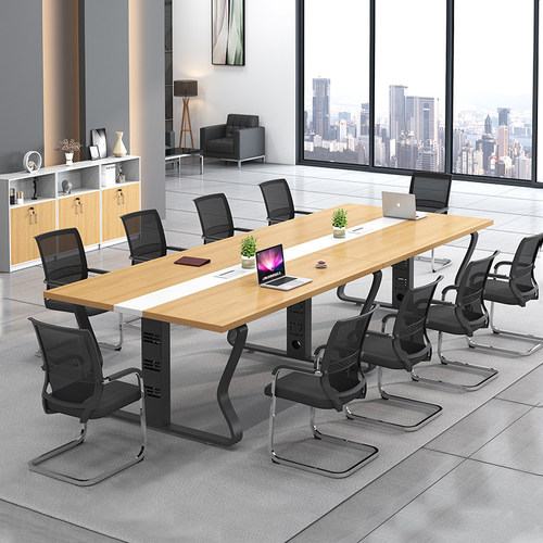 办公桌会议桌长桌简约现代洽谈大小型会议室桌椅组合钢架办公家具